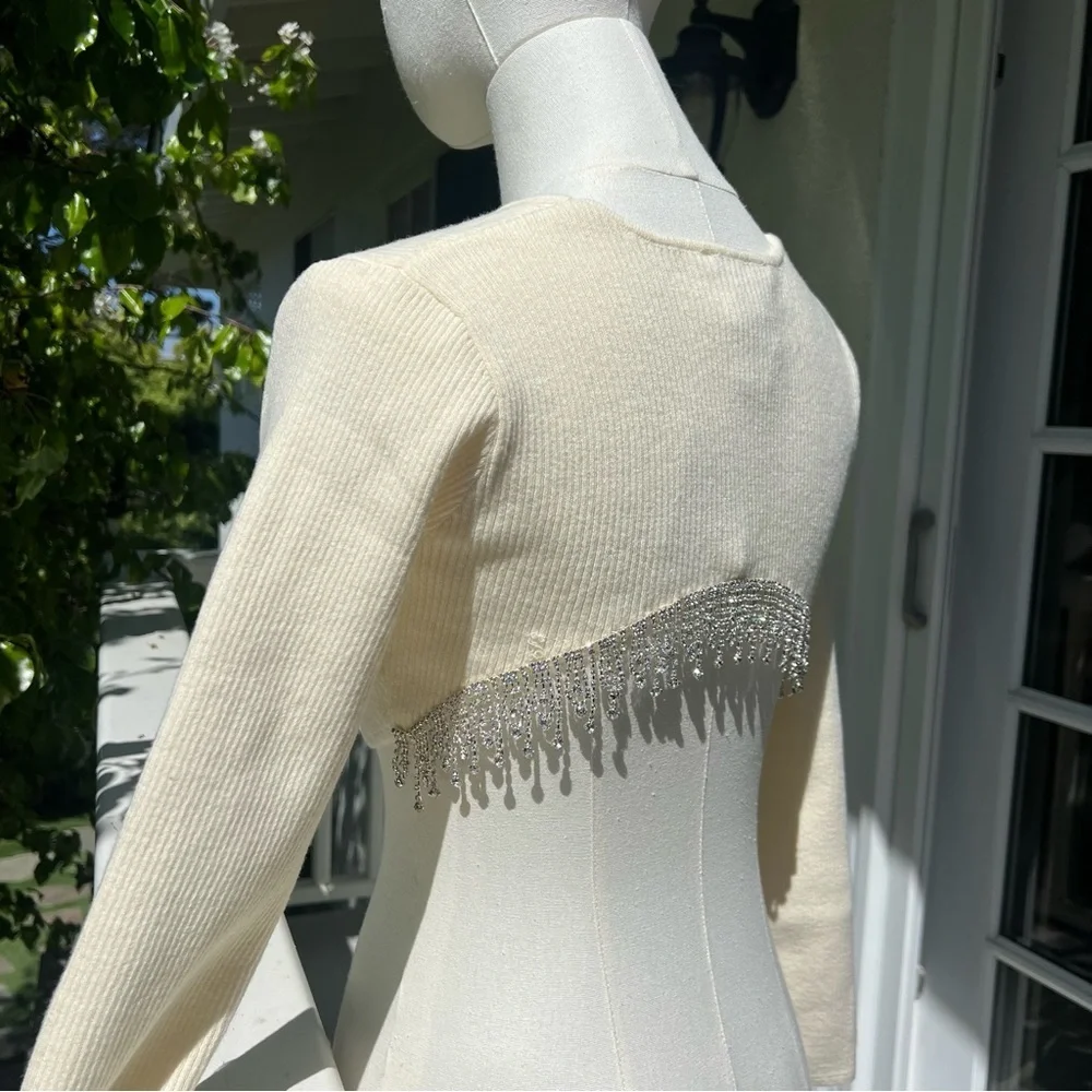 Rhinestone Soft Crop Top - Picture 8 of 10